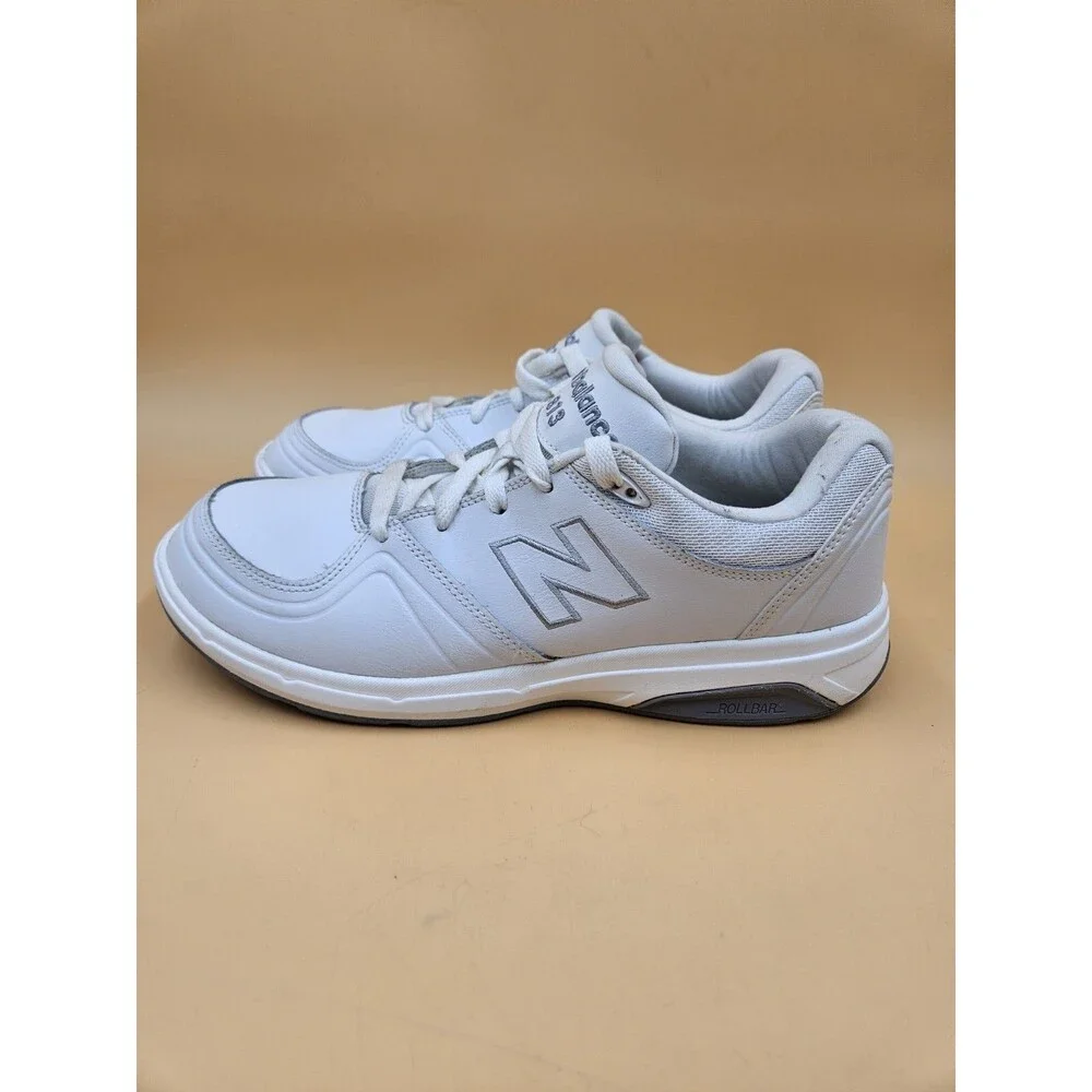 New Balance 813 Womens Size 11 White Leather Rollbar Walking Shoes WW813WT EUC